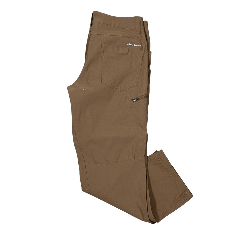 Eddie‎ Bauer Pants Mens 34x28 Cargo Nylon Stretch Hiking Camping Outdoor Brown